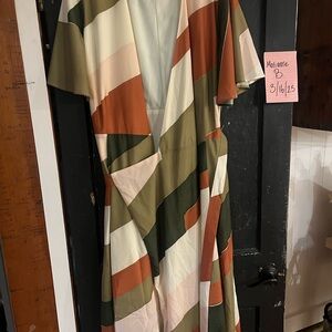 Striped V-Neck Maxi Dress anthropology wrap dress